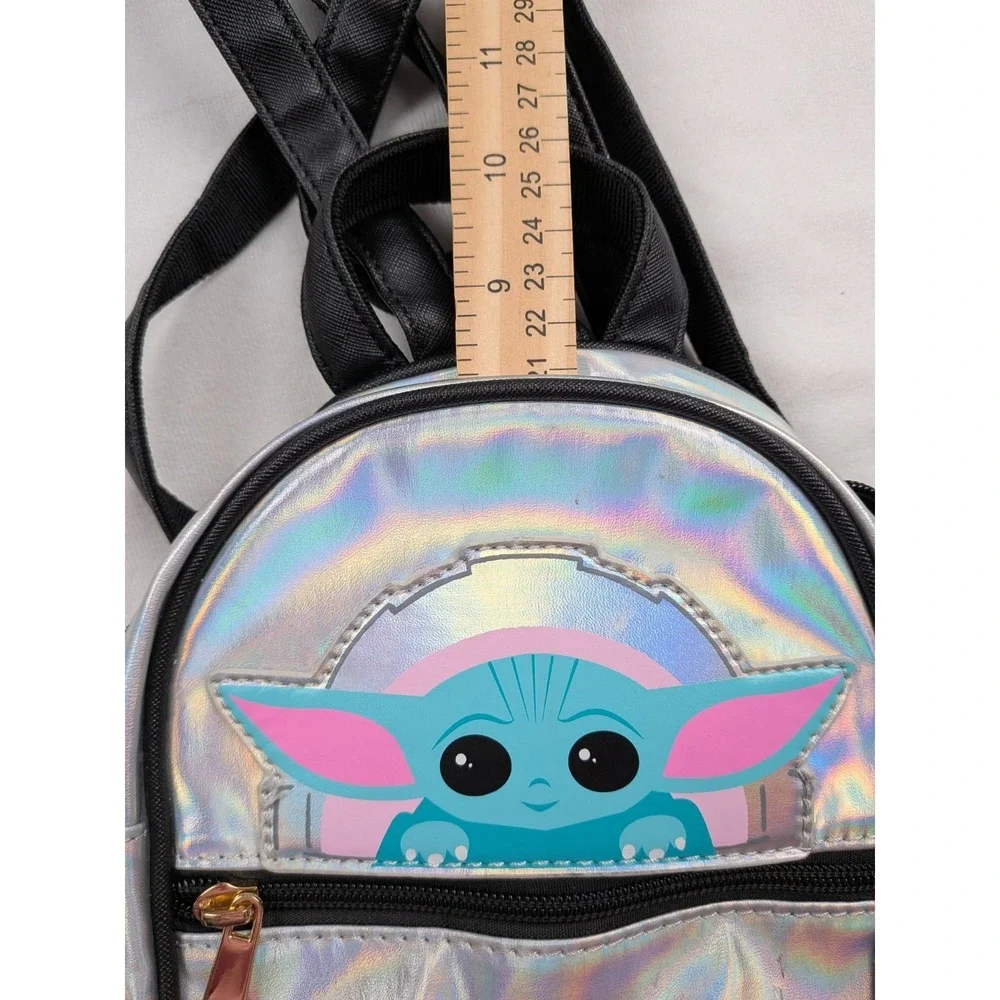 Star Wars Grogu Baby Yoda Mandalorian Holographic Mini Backpack Bag Bioworld‎